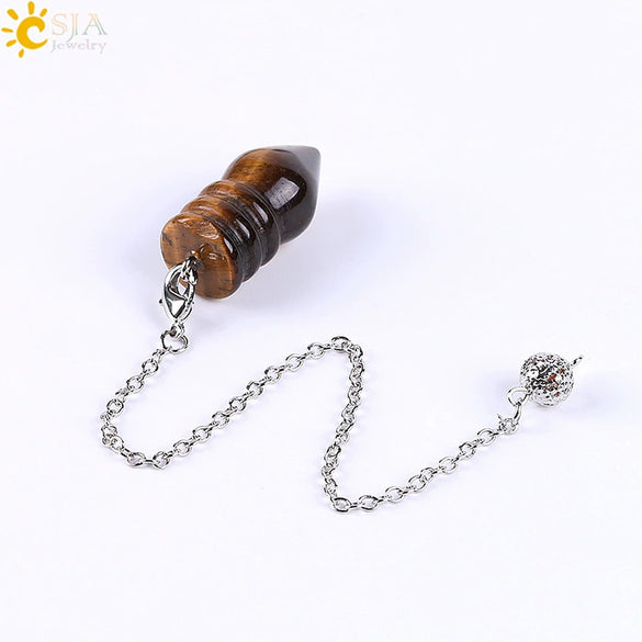 Natural Stone And Copper Accessories Jewelry Cone Pendant Belt Chain Spirit Pendulum Unisex Minimalist Polished