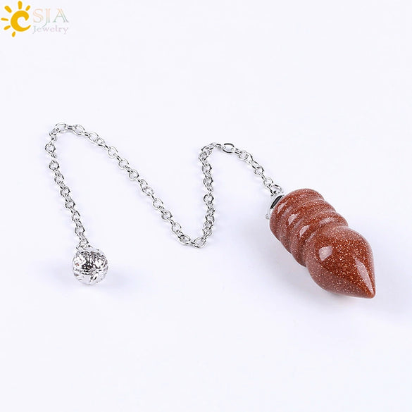 Natural Stone And Copper Accessories Jewelry Cone Pendant Belt Chain Spirit Pendulum Unisex Minimalist Polished