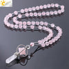 Natural Stone And Copper Accessories Minimalist Column Pendant Necklace With Rope Chain For Women