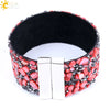 Natural Stone And Copper Wide Winding Bracelet With Shell Gravel Pattern Magnetic Clasp Minimalist Fashion Bracelet For Women