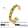 Natural Stone And Rhinestone Stainless Steel Bracelet With 18K Gold Vacuum Plating For Women