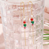 Natural Stone And Stainless Steel Geometric Handmade Long Tassel Earrings