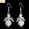 Natural Stone Angel Wing Heart Earrings Minimalist Small Women’s Fashion Jewelry