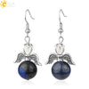 Natural Stone Angel Wing Heart Earrings Minimalist Small Women’s Fashion Jewelry
