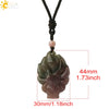 Natural Stone Animal Fox Pendant Necklace With Obsidian Black Agate And Indian Agate Braided Rope Chain Minimalist Zodiac Jewelry