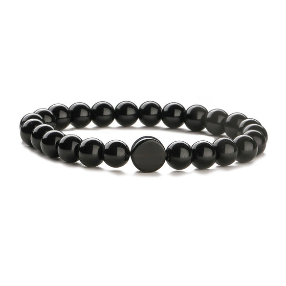 Natural Stone Beaded Bracelet Amethyst Agate Turquoise Tiger Stone Eye Stone Geometric Handmade Unisex