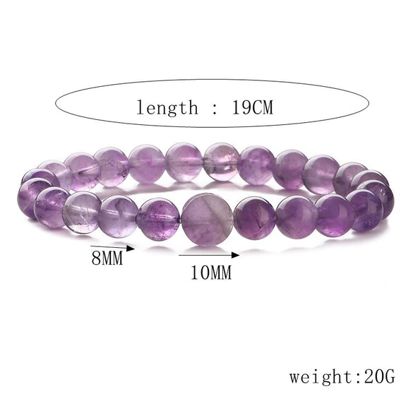 Natural Stone Beaded Bracelet Amethyst Agate Turquoise Tiger Stone Eye Stone Geometric Handmade Unisex