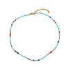 Natural Stone Beaded Necklace Handmade With Blue Pine Lapis Lazuli Red Agate Natural Freshwater Pearls Stainless Steel Geometric Style