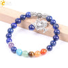 Natural Stone Beaded Tree Of Life Bracelet With Lapis Lazuli And Colorful Crystal Elastic Rope Minimalist Fashion Jewelry For Women