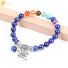 Natural Stone Beaded Tree Of Life Bracelet With Lapis Lazuli And Colorful Crystal Elastic Rope Minimalist Fashion Jewelry For Women