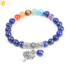 Natural Stone Beaded Tree Of Life Bracelet With Lapis Lazuli And Colorful Crystal Elastic Rope Minimalist Fashion Jewelry For Women
