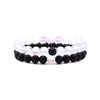 Natural Stone Bracelet Volcanic Tiger Stone White Pine Agate Elastic Thread Beaded Handmade Styling With Letters Numbers Text