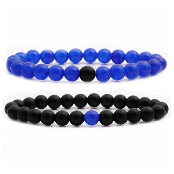Natural Stone Bracelet Volcanic Tiger Stone White Pine Agate Elastic Thread Beaded Handmade Styling With Letters Numbers Text