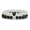 Natural Stone Bracelet Volcanic Tiger Stone White Pine Agate Elastic Thread Beaded Handmade Styling With Letters Numbers Text