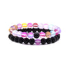 Natural Stone Bracelet Volcanic Tiger Stone White Pine Agate Elastic Thread Beaded Handmade Styling With Letters Numbers Text
