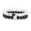 Natural Stone Bracelet Volcanic Tiger Stone White Pine Agate Elastic Thread Beaded Handmade Styling With Letters Numbers Text