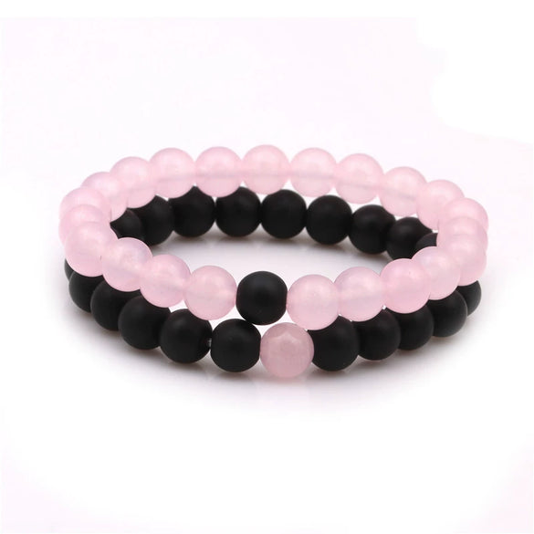 Natural Stone Bracelet Volcanic Tiger Stone White Pine Agate Elastic Thread Beaded Handmade Styling With Letters Numbers Text