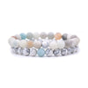 Natural Stone Bracelet Volcanic Tiger Stone White Pine Agate Elastic Thread Beaded Handmade Styling With Letters Numbers Text