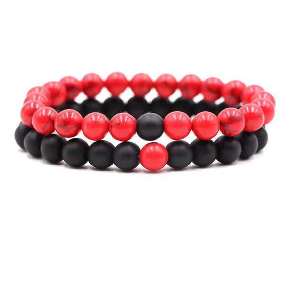 Natural Stone Bracelet Volcanic Tiger Stone White Pine Agate Elastic Thread Beaded Handmade Styling With Letters Numbers Text