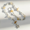 Natural Stone Braided Hair Jewelry With Butterfly And Star For Women