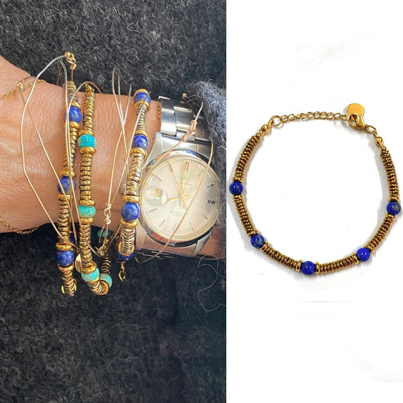 Natural Stone Clavicle Chain Necklace For Women Titanium Steel Mixed Gemstone Inlay Geometric Pattern Vintage Style Electroplating Treatment