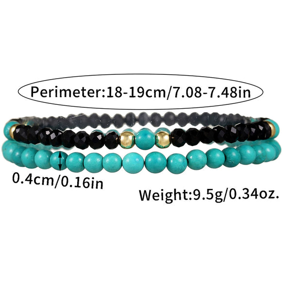 Natural Stone Copper Bead Handmade Unisex Bracelet