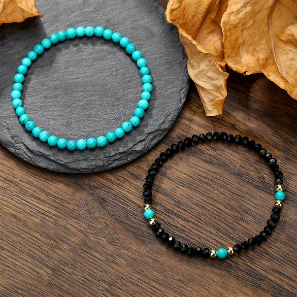 Natural Stone Copper Bead Handmade Unisex Bracelet