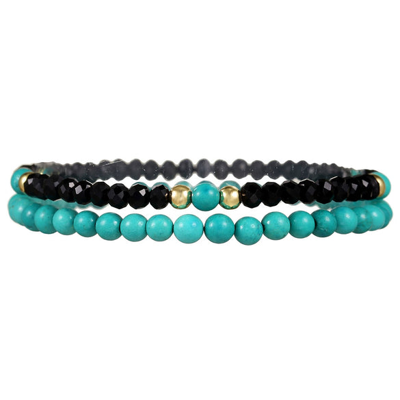 Natural Stone Copper Bead Handmade Unisex Bracelet