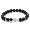 Natural Stone Cross Bracelet Fashion Unisex Beaded Bracelet With White Turquoise And Multicolor Options