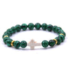 Natural Stone Cross Bracelet Fashion Unisex Beaded Bracelet With White Turquoise And Multicolor Options
