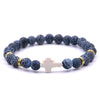 Natural Stone Cross Bracelet Fashion Unisex Beaded Bracelet With White Turquoise And Multicolor Options