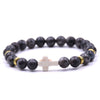 Natural Stone Cross Bracelet Fashion Unisex Beaded Bracelet With White Turquoise And Multicolor Options