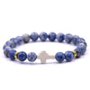 Natural Stone Cross Bracelet Fashion Unisex Beaded Bracelet With White Turquoise And Multicolor Options