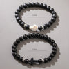 Natural Stone Cross Handwoven Bracelet Retro Vintage Unisex Jewelry