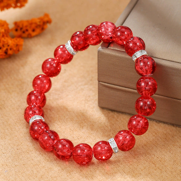 Natural Stone Crystal Bracelet Handmade Round Shape Unisex Tiger Eye Red Agate