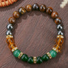 Natural Stone Crystal Bracelet Handmade Round Shape Unisex Tiger Eye Red Agate