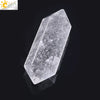 Natural Stone Crystal Column Ornament White Crystal And Amethyst Hexagonal Point Decorative Display Piece