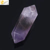 Natural Stone Crystal Column Ornament White Crystal And Amethyst Hexagonal Point Decorative Display Piece