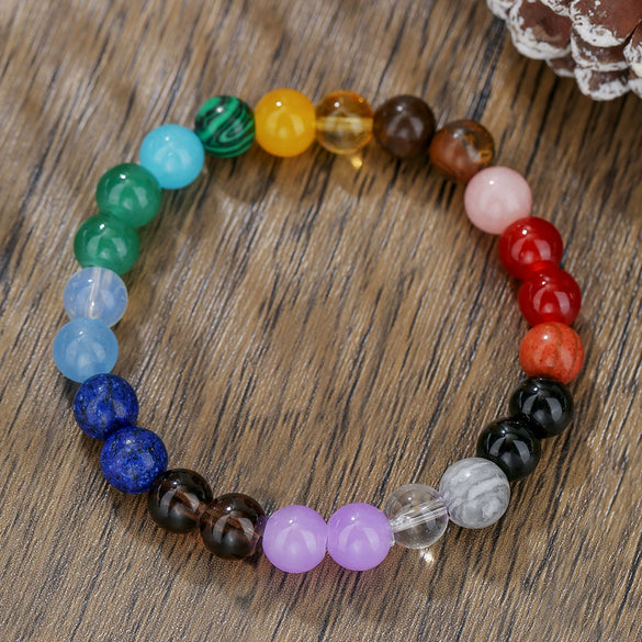 Natural Stone Crystal Handmade Bracelet For Unisex With Agate