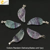 Natural Stone Crystal Pendant Necklace With Hand Cut Green Fluorite Angel Wings On Ball Chain Simple Unisex Fashion Jewelry