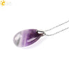 Natural Stone Crystal Teardrop Pendant Necklace With Copper Accessories Ins Style Jewelry Wholesale