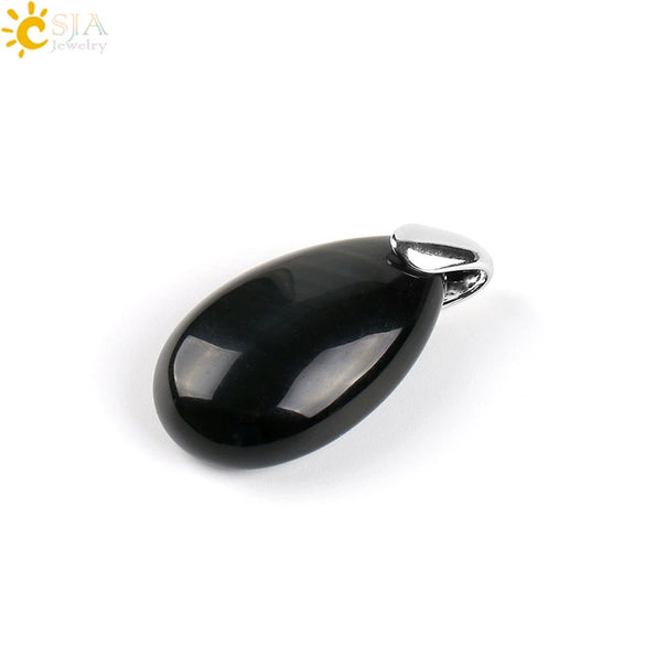 Natural Stone Crystal Teardrop Pendant Necklace With Copper Accessories Ins Style Jewelry Wholesale