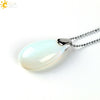 Natural Stone Crystal Teardrop Pendant Necklace With Copper Accessories Ins Style Jewelry Wholesale