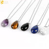 Natural Stone Crystal Teardrop Pendant Necklace With Copper Accessories Ins Style Jewelry Wholesale