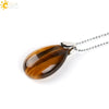 Natural Stone Crystal Teardrop Pendant Necklace With Copper Accessories Ins Style Jewelry Wholesale
