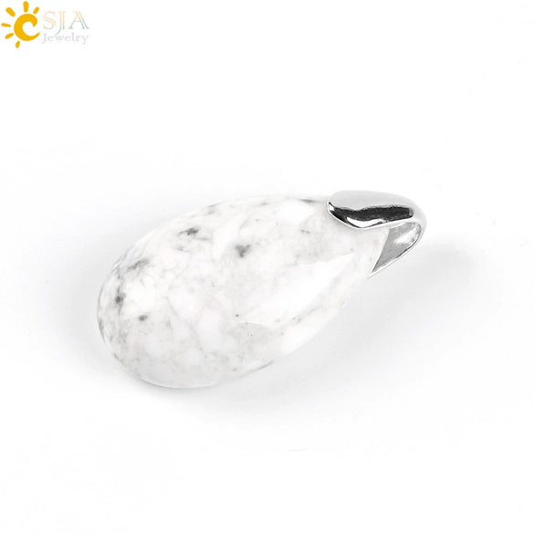 Natural Stone Crystal Teardrop Pendant Necklace With Copper Accessories Ins Style Jewelry Wholesale