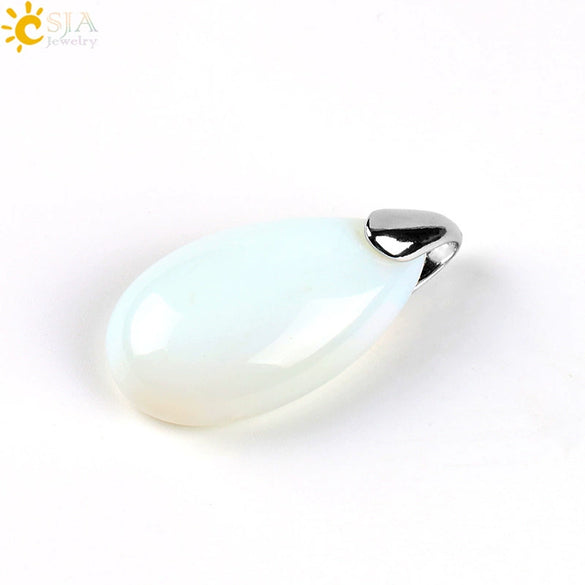 Natural Stone Crystal Teardrop Pendant Necklace With Copper Accessories Ins Style Jewelry Wholesale