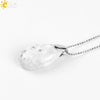 Natural Stone Crystal Teardrop Pendant Necklace With Copper Accessories Ins Style Jewelry Wholesale