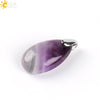 Natural Stone Crystal Teardrop Pendant Necklace With Copper Accessories Ins Style Jewelry Wholesale