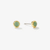 Natural Stone Earrings Copper Geometric Style 24K Real Gold Electroplated